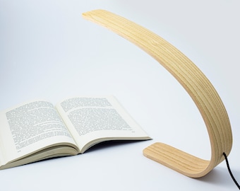 Malsimpla handmade Wood Lamp 700 lumens, 29 x 25 x 9 cm, Light - natural white 4000K, Ash Wood Lamp