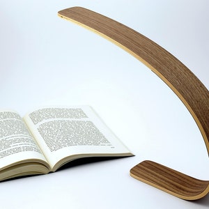 Customizable Wooden Desk Lamp, Table Lamp, Small Bent Wood Office Lamp, Modern Bedside Reading Lamp, Hand-Crafted, Unusual LED Gift