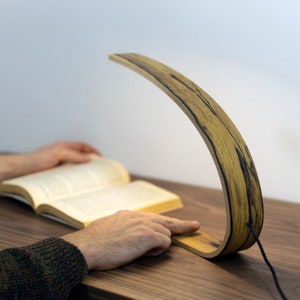 Malsimpla handmade wooden Table Lamp 1500 lumen, 29 x 25 x 9 cm, CCT, 2700K, 6200K, White Ebony Table Lamp