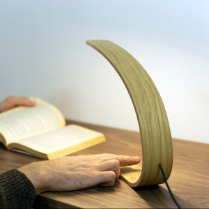 Malsimpla handmade wooden Modern Lamp 1500 lumen, 29 x 25 x 9 cm, CCT, warm white, 2700K, cool white, 6200K, Oak Modern Lamp