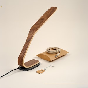Minimalist Wooden Table Lamp, Desk Accessories, Desk Decor, Night Light, Bedside Lamp, Desk Lamp, LED Table Lamp, Office, Work From Home image 8