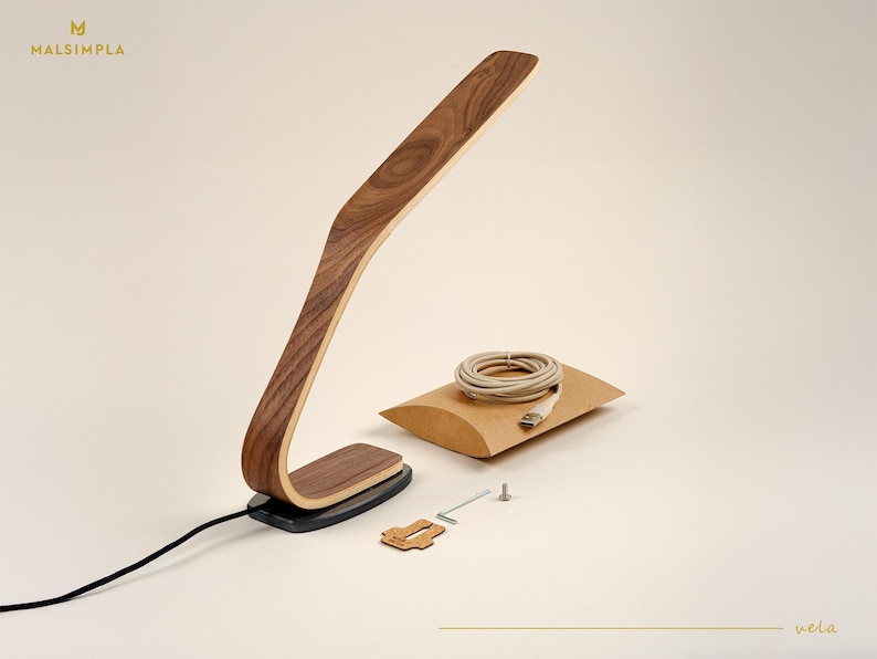 Minimalist Wooden Table Lamp, Desk Accessories, Desk Decor, Night Light, Bedside Lamp, Desk Lamp, LED Table Lamp, Office, Work From Home image 8