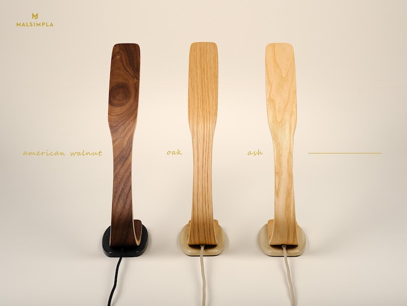 Minimalist Wooden Table Lamp, Desk Accessories, Desk Decor, Night Light, Bedside Lamp, Desk Lamp, LED Table Lamp, Office, Work From Home image 2