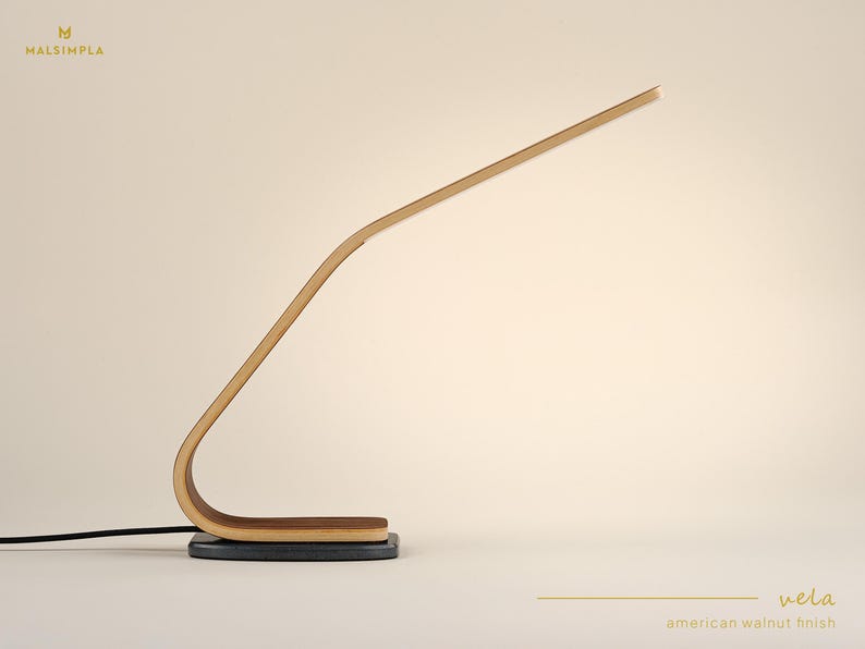 Minimalist Wooden Table Lamp, Desk Accessories, Desk Decor, Night Light, Bedside Lamp, Desk Lamp, LED Table Lamp, Office, Work From Home image 5
