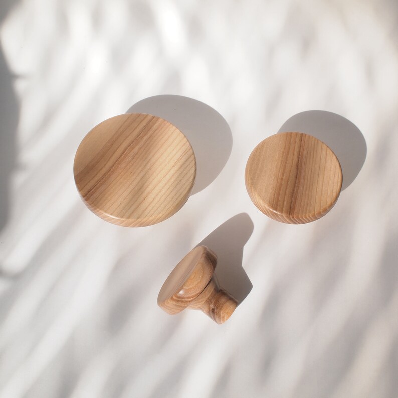 Round wooden wall hook Modern wooden coat hook Solid wood Etsy