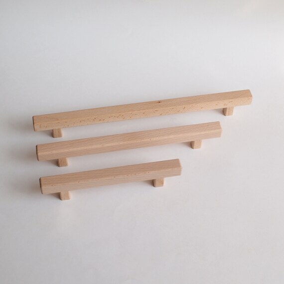 Line Wooden Cabinet Handles Wood Drawer Pulls Wooden Cabinet Etsy