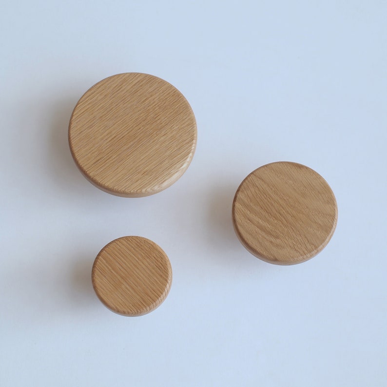 Round wooden wall hook Modern wooden coat hook Solid wood Etsy