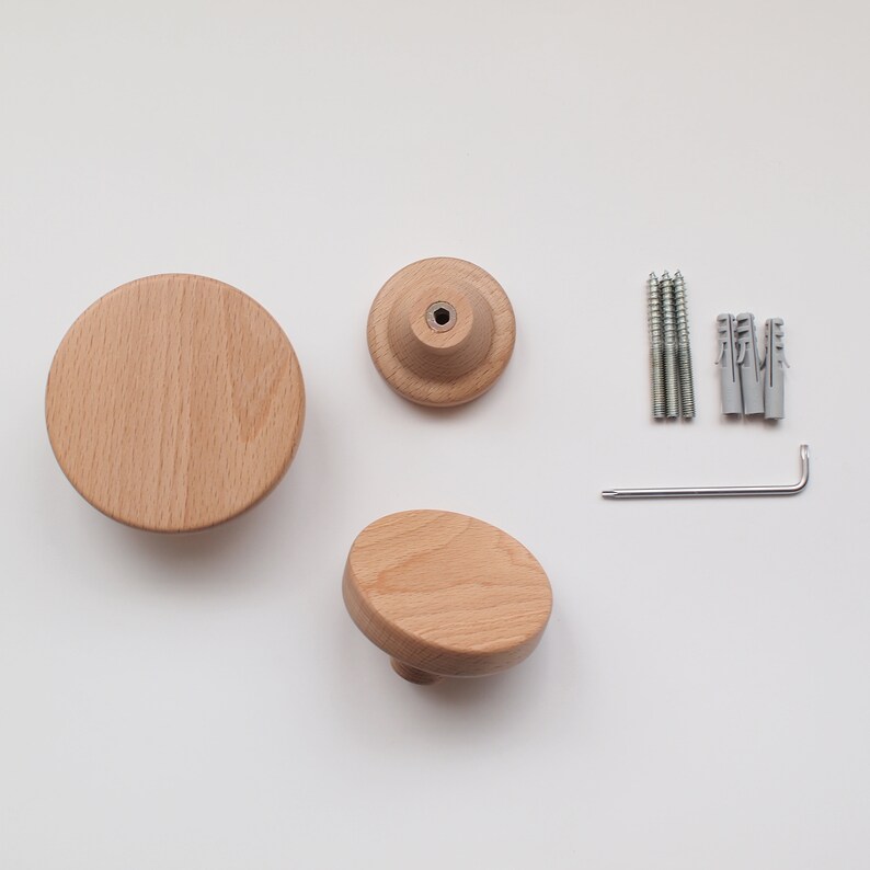 Round wooden wall hook Modern wooden coat hook Solid wood Etsy