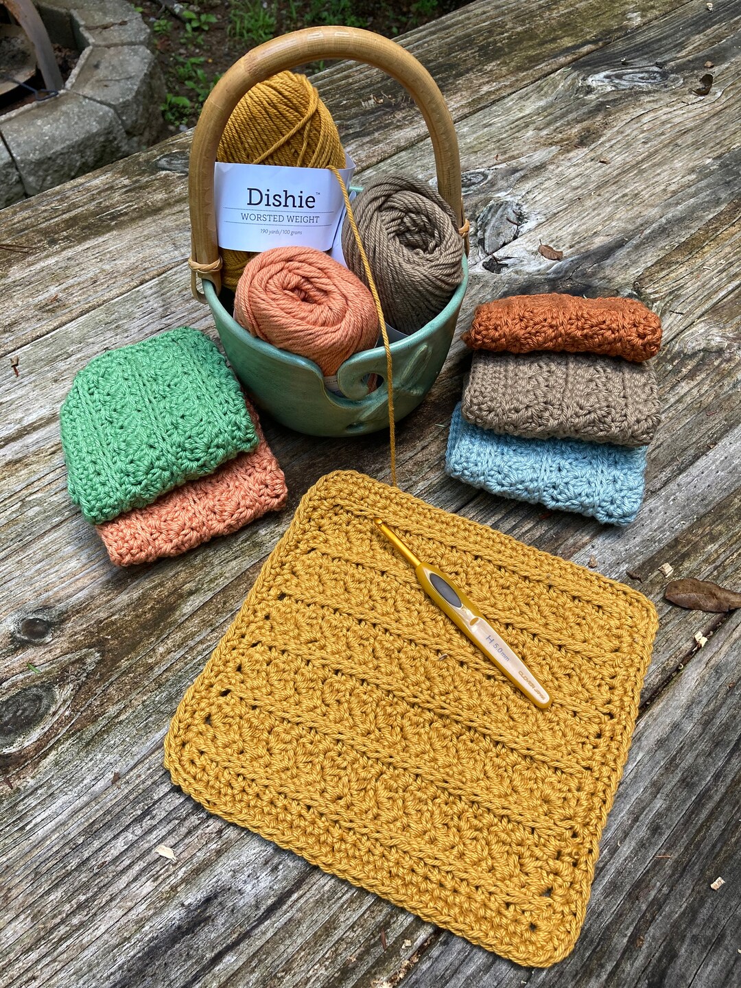 Crochet Textured Dishcloth/washcloth, 100 Cotton in Fall Colors Etsy