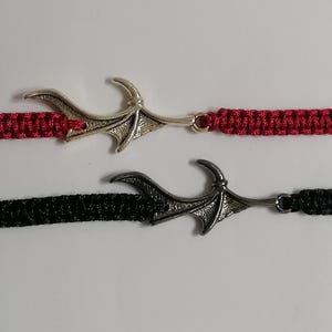 35 Colours, Dragon Wings Bracelet: Gothic Adjustable Cord Bracelet, 34 Colors