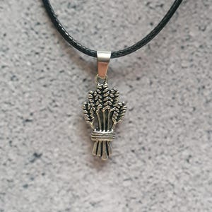 Wheat Necklace, Wheat Pendant, Nature Necklace, Wheat Leaves, Harvest, Grain