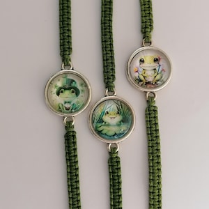 Pulsera de rana (35 colores), regalo para tu mejor amigo, joyería de sapo, regalo de rana, pulsera de sapo (A-17)