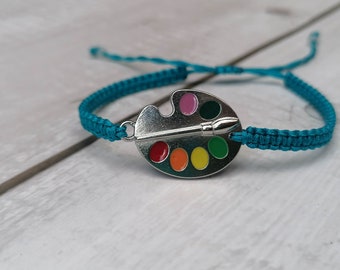 35 Farben, Künstlerpalette Armband, Farbpaletten Schmuck, Künstler Geschenke, Geschenke für Künstler, Kunstlehrer Geschenk
