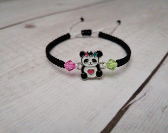 Pulsera de panda con forma de corazón, pulsera de panda, pulsera de vida silvestre, regalo de panda, amantes de los pandas, panda de vida silvestre