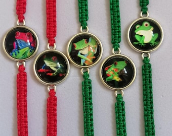 35 Farben, Frosch Armband, Bester Freund Geschenk, Kröte Schmuck, Frosch Liebhaber Geschenk, Freundschaft Armband, Glas Cabochon Armband (B-1)