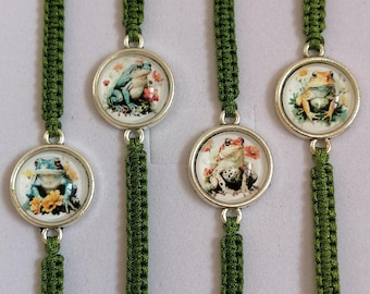 35 Farben, Frosch Armband, Bester Freund Geschenk, Kröte Schmuck, Frosch Geschenk, Kröte Armband (B-84)