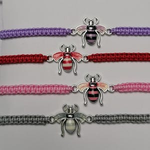 Bee Bracelet,  Colorful Bee Bracelet, Bumblebee Bracelet, Friendship Bracelet - Bday Gift, Bee Happy Bracelet, Bee Adjustable Bracelet