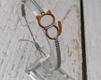 35 Colours, Cat Lovers Bracelet, Kitten Cat Jewellery, Adjustable Bracelet.