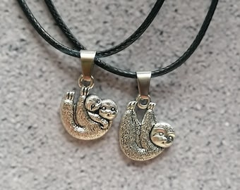 Sloth Necklace, Sloth Gift, Sloth Lovers, Sloth Wish Necklace, Sloth Pendant.