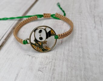 Pulsera de panda, pulsera de oso panda, pulsera de vida silvestre, regalo de panda, amantes de los pandas