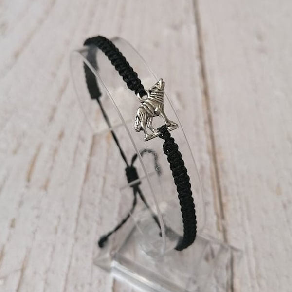 29 Colours, Wolf Jewellery, Wolf Bracelet, Wolf Wish Bracelet, Best Friend Gift Wolf, Courage Quote, Howling Wolf, Wolf Lover, Small Wolf