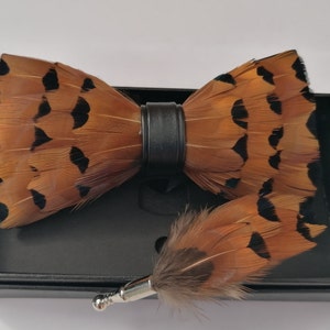Original Design Natural Bird Feather - Bow Tie - 9