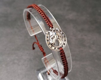 35 kleuren, paardenarmband, paard - hoefijzerwensarmband, gelukshoefijzer, cadeau voor paardenliefhebber, cadeau voor ruiter, paardenliefhebber pony