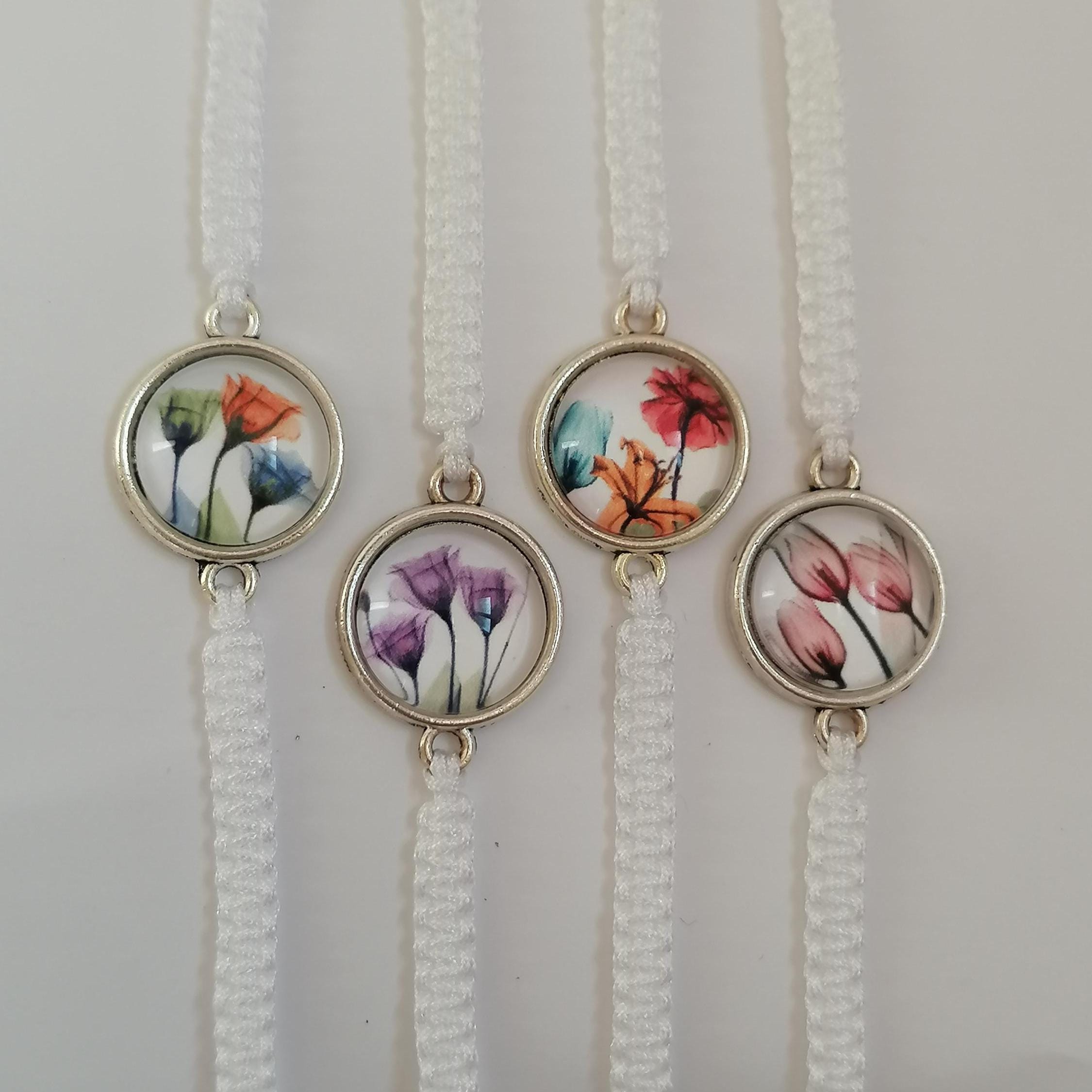 34 Colours, Flower Bracelet, Tulip  Bracelet, Floral Bracelet, Friendship Gift, Gift for Her (A-83)