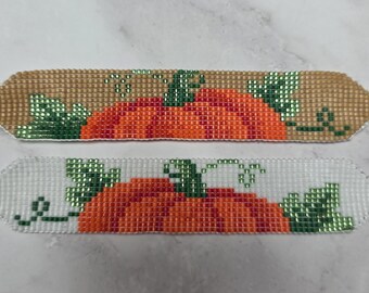 Bracelet de perles Miyuki citrouille fait main, bijoux d'automne, cadeau d'automne pour elle, bijoux de récolte d'automne