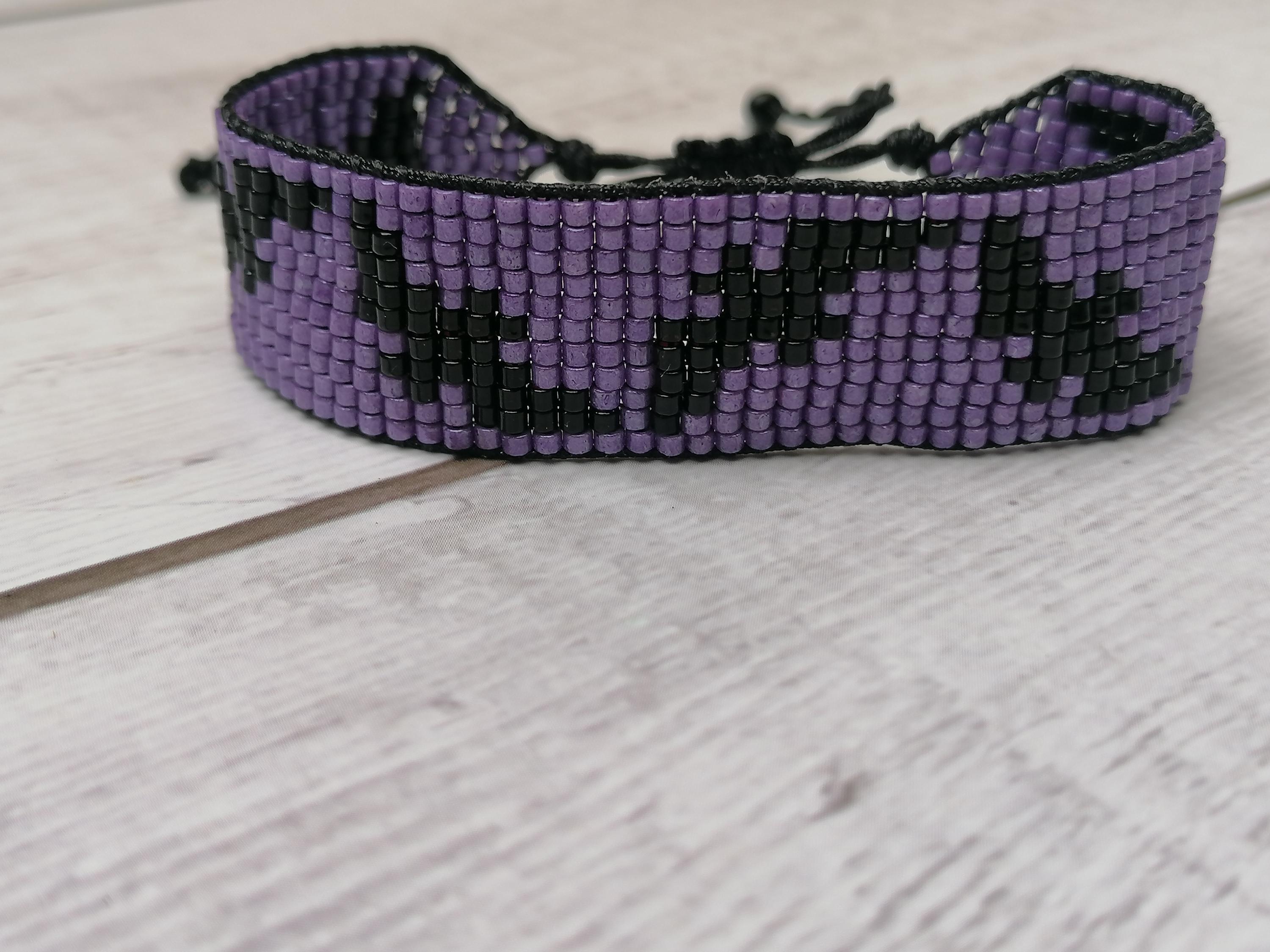 Handmade Miyuki Bat Bracelet, Bat Bead Bracelet, Friendship Bracelet, Bohemian Beads Bracelet, Bats Bracelet