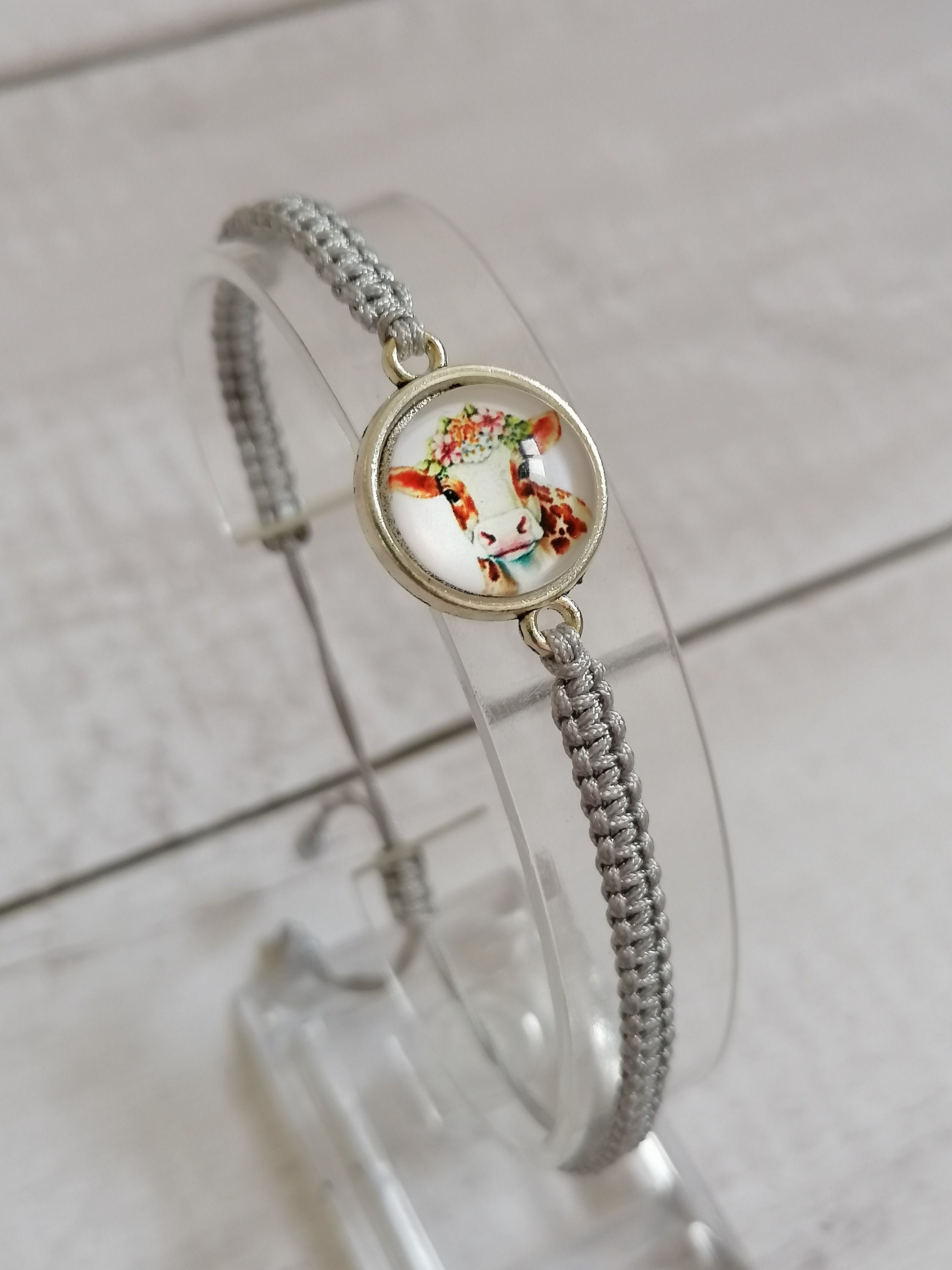Braccialetto Divertente Con Scritta 'Just A Girl Who Loves Cows' - Regalo Per Amanti Degli Animali, Donne E Ragazze, Metallo, Con Sacchetto In Velluto