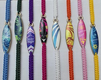 35 Colours,Surfboard Bracelet, Surfboard Jewelry for Women and Men, Beach Bracelet, Surfer Gift, Ocean Lover Gift