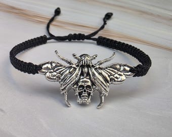 35 Colours, Skull Death Moth, Death Moth Bracelet, Gothic - Witchy Bracelet, Transformation - Growth Gift
