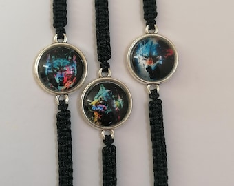 35 Cores, Joias de Lobo, Pulseira de Lobo, Pulseira dos Desejos de Lobo, Presente para Melhor Amigo Lobo, Citação de Coragem, Lobo Uivando, Amante de Lobos, (B-52)