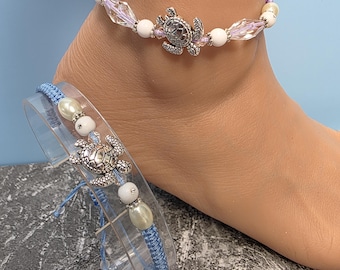 Bracciale tartaruga marina da donna in argento Sterling blu