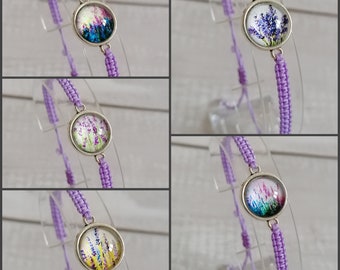 31 Farben, Lavendel Armband, Lavendel Armband, Lavendel Blume, Wildblumen Geschenk, Freundschaft Armband (A-49)