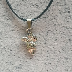 Acorn Oak Leaf Necklace, Acorn Wish Pendant