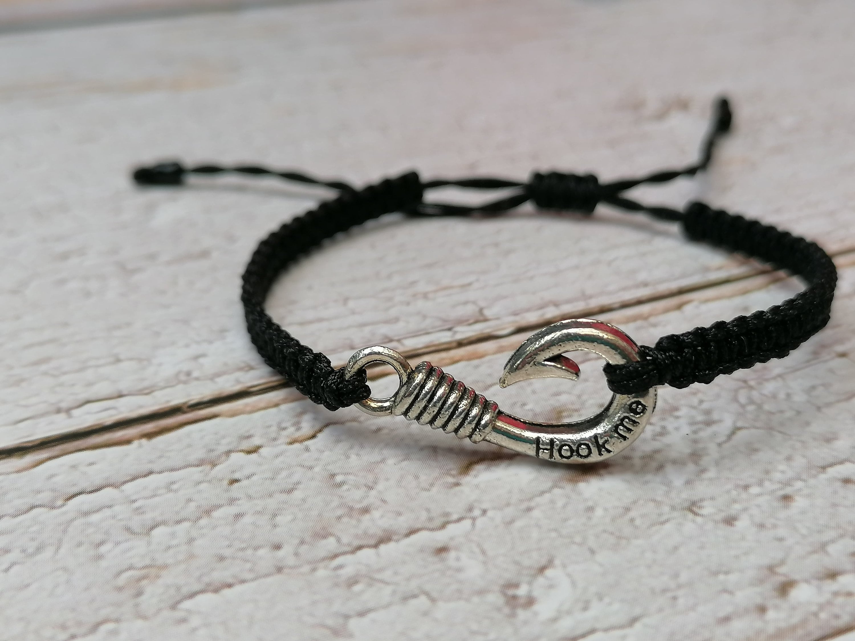 Black Leather Bracelet Fish Bone - Fishing - To My Man - I Love You Fo -  Wrapsify