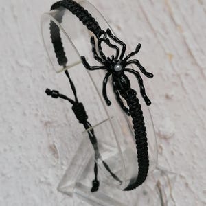 35 colours, Pearl Black Spider Bracelet, Gothic Jewellery, Spider Lover Gifts, Tarantula Gift