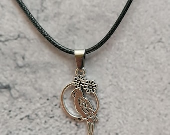 Papagei Halskette, Papagei Schmuck, Vogel Anhänger Halskette, Vogel Geschenk, Vogel-Liebhaber-Geschenk