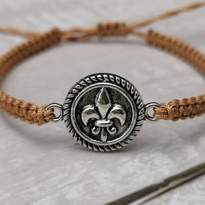 Pulsera de flor de lis (34 colores), pulsera de flor de luce, joyería de lirio francés