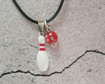 Ten pin bowling Pendant Necklace, Bowling Necklace, Bowling Team Gift Idea, Gift for Bowler, Best Friend Gift