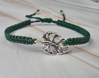 35 Colours, Monstera Leaf Bracelet, Tropical Leaf Jewelery, Botanical Bracelet, Nature Tropical Leaf