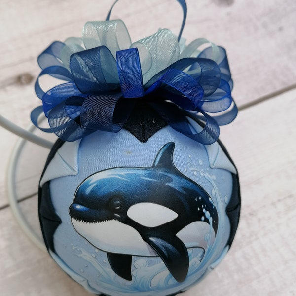 Quilted No-Sew Ornament, Orca Ornament