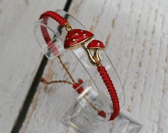 Toadstool Bracelet - Mushroom Bracelet, Cute Bracelet, Fly Agaric , Mushroom Jewelry