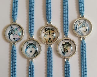 35 cores, Joias de Lobo, Pulseira de Lobo, Pulseira dos Desejos de Lobo, Presente para Melhor Amigo Lobo, Frase de Coragem, Lobo Uivando, Amante de Lobos (B-55)