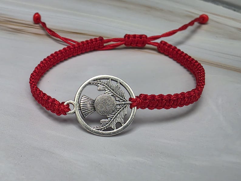 35 Colours, Wildflowers Bracelet, Thistle Bracelet, Scottish Thistle Bracelet, Scotland Gifts image 3