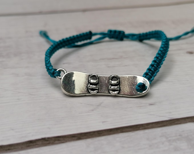 35 Colours, Snowboard Bracelet, Alpine Jewellery, Snow Sport, Gift For Snowboarder, Snowboarding Fan, Snowboarder Themed Gift