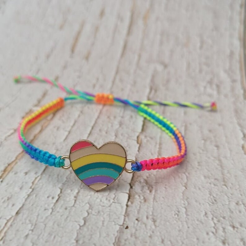 29 colores, pulsera de corazón arco iris, pulsera de la amistad, pulsera de hombres y mujeres, regalo imagen 7