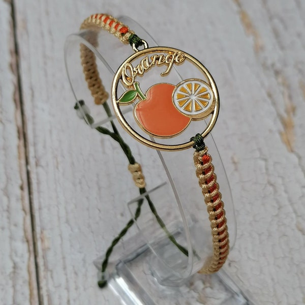 Orange Fruit bracelet, Orange Wish Bracelet, Orange Fruit Jewellery, Friendship Bracelet, Adjustable Bracelet, Unique gifts for her
